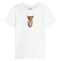 Rosé Kitty Tee – white graphic tee with a cute kitten holding a bottle of rosé